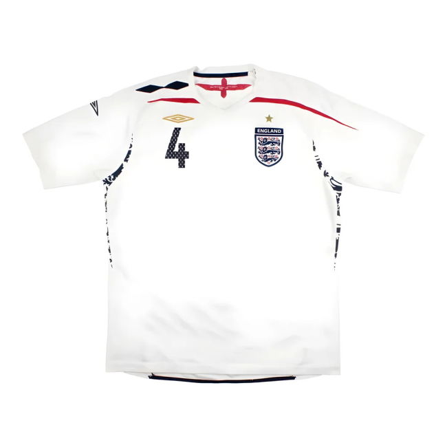 England 2007-09 Home Shirt (Gerrard #4) (M) (Excellent)