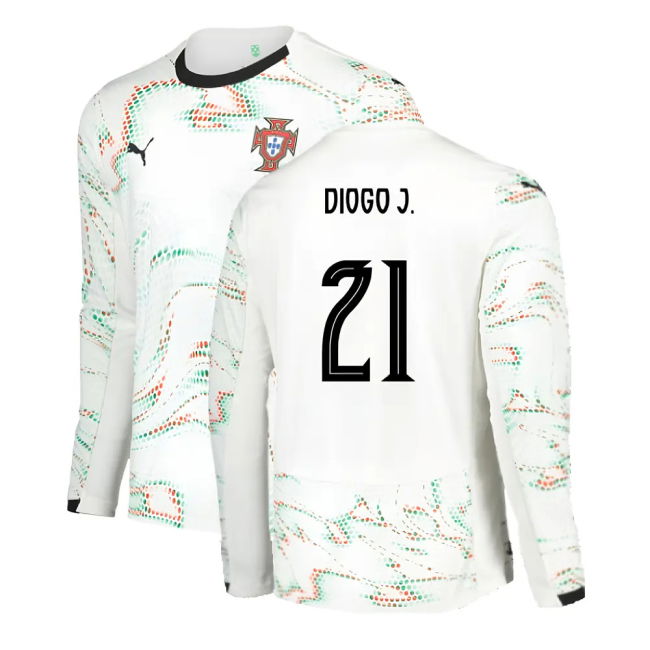 2025-2026 Portugal Long Sleeve Away Shirt (Diogo J. 21)