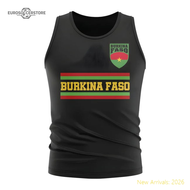 Burkina Faso Core Football Country Sleeveless Tee (Black)