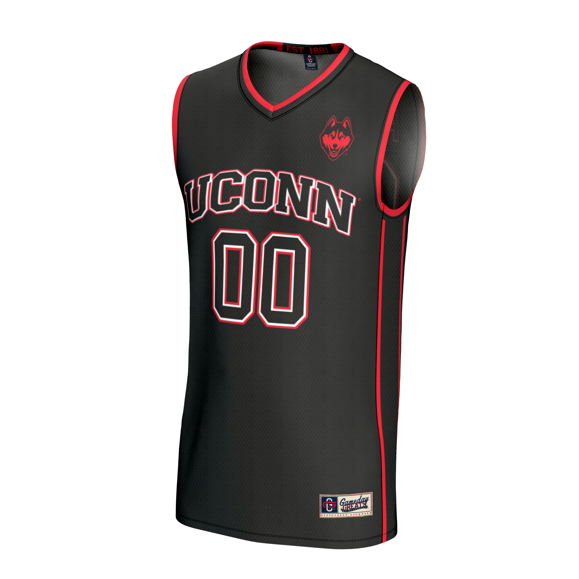 [DDG] UConn Huskies GameDay Greats Youth Lightweight Collegiate Men's Basketball NIL Pick-A-Player Fashion Jersey - Black