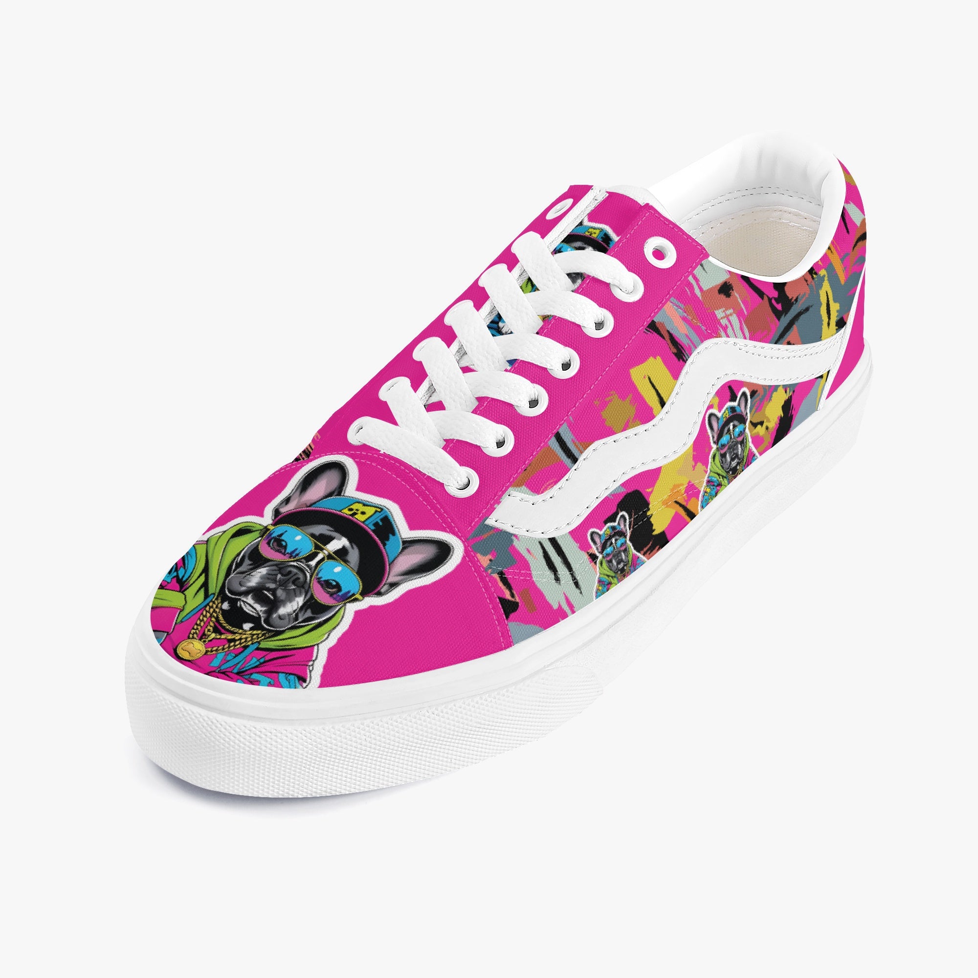 Sparky - Frenchie Lover Trendy Low-top Canvas Sneakers Pet Owner Apparel