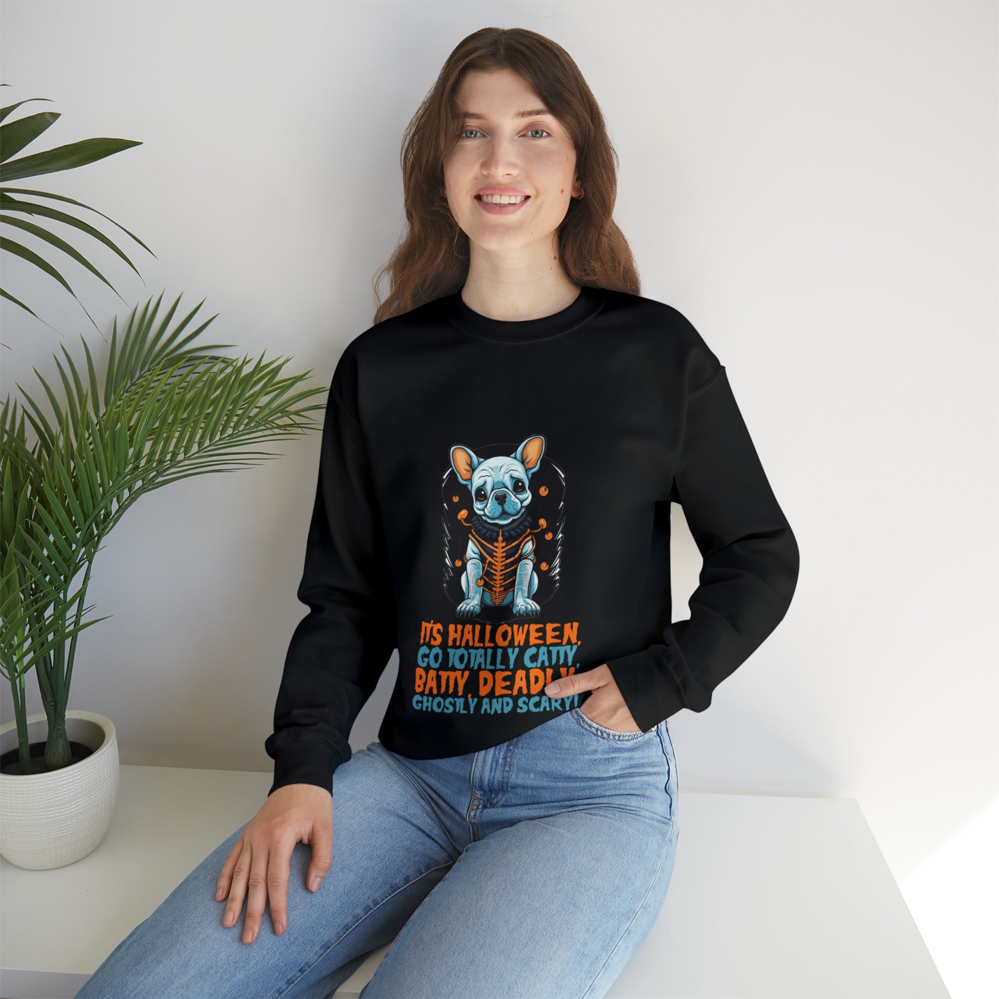 French Bulldog Catty Batty Halloween Unisex Sweatshirt Comfy Pet Product