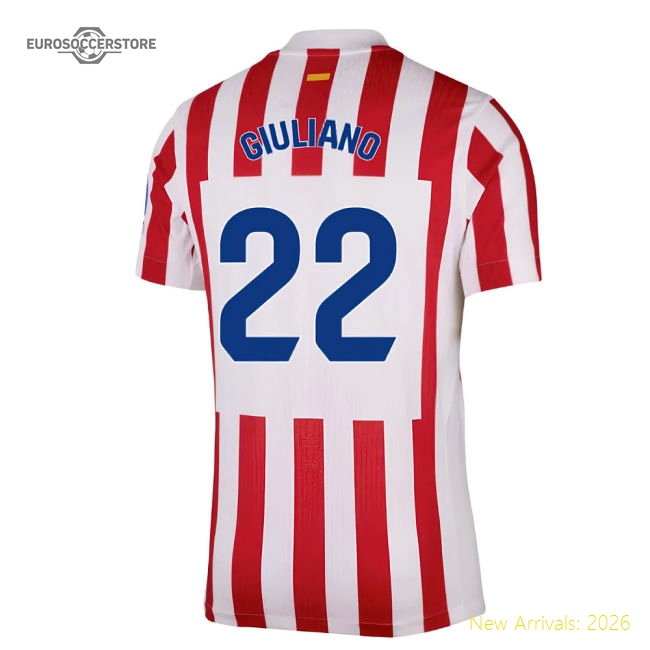 2025-2026 Atletico Madrid Home Player Issue (giuliano 22)