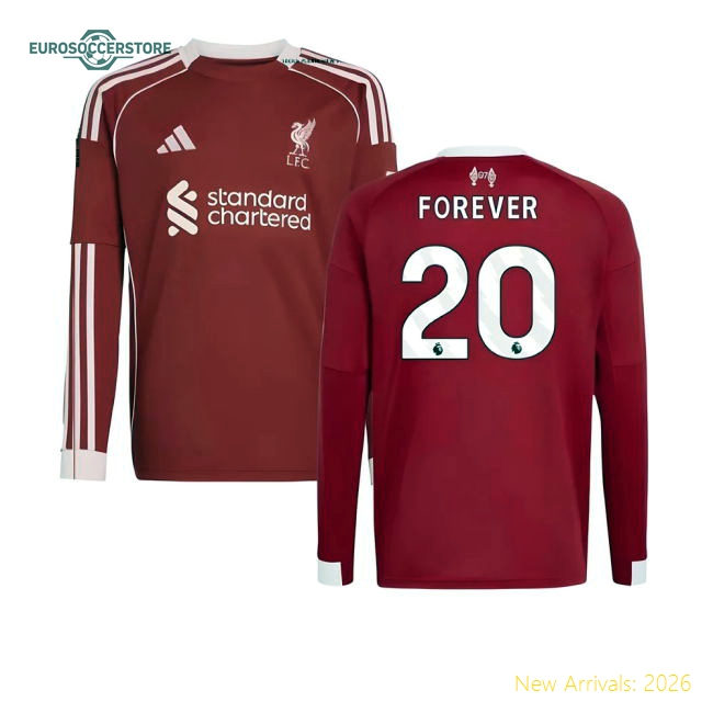 2025-2026 Liverpool Long Sleeve Home Shirt (Kids) (Forever 20)