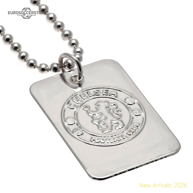 Chelsea Fc Silver Plated Dog Tag & Chain English Football Collection
