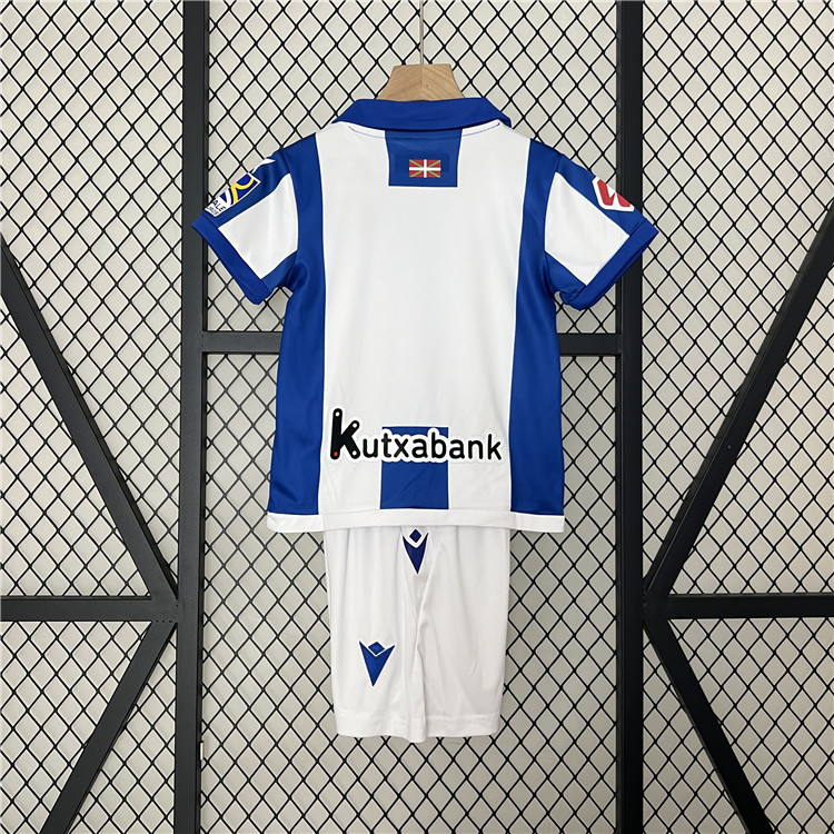Kids Real Sociedad 202425 Home Football Kit ShirtShorts - Official