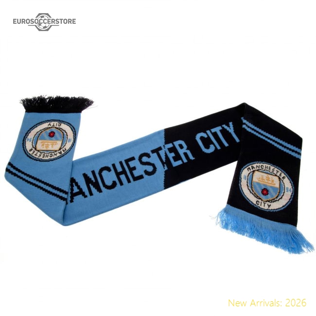Authentic Manchester City Fc Vertigo Scarf - Premium Quality Football