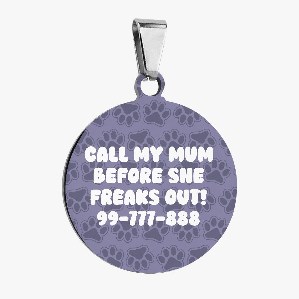 French Bulldog Call My Mum Custom Double Sided French Bulldog Tag Durable Dog Item