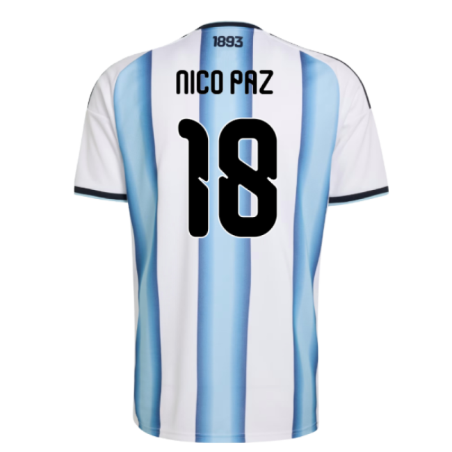New Lightweight Argentina Home Game Jersey (Nico Paz 18) (1)