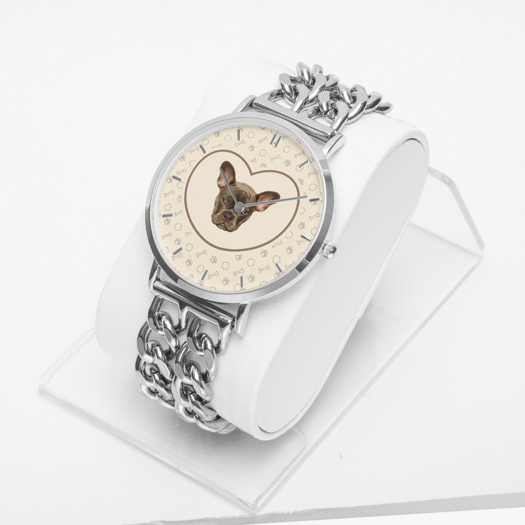 French Bulldog Casper Personalized Chic Hollow Strap Watch For