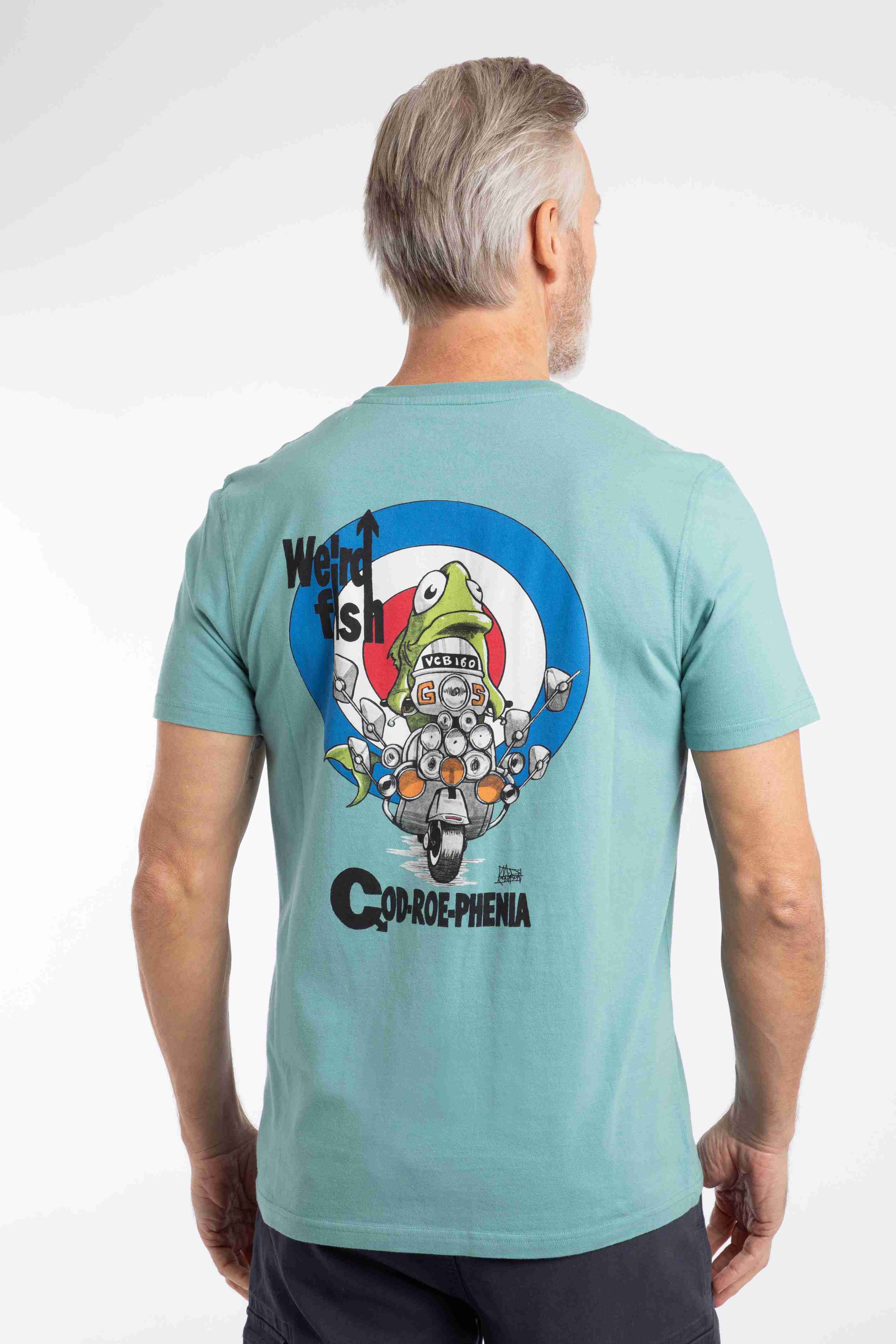 Codroephenia Back Print Artist T-Shirt Mineral Blue