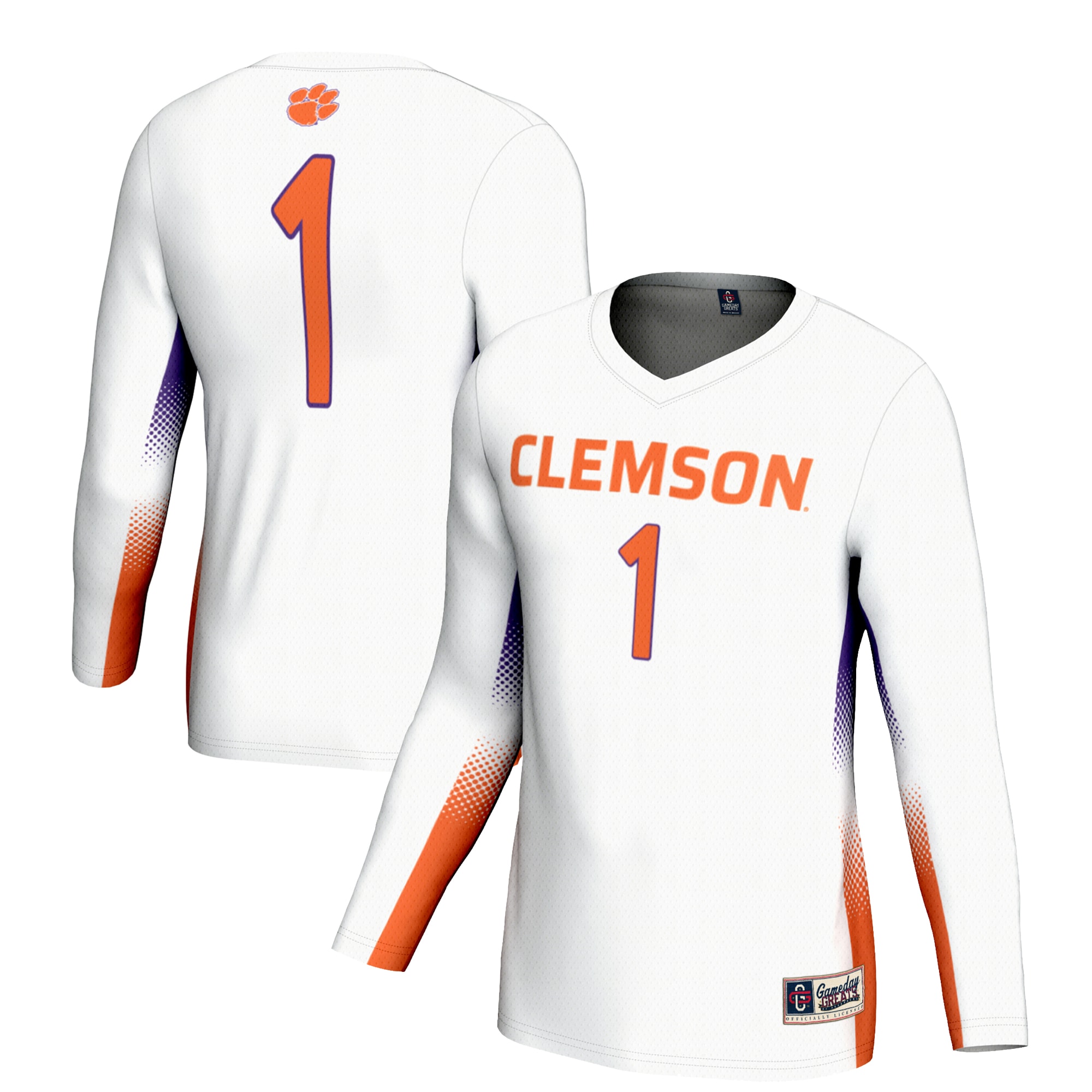 [DDG] Clemson Tigers GameDay Greats Youth Lightweight Women's Volleyball Jersey - White