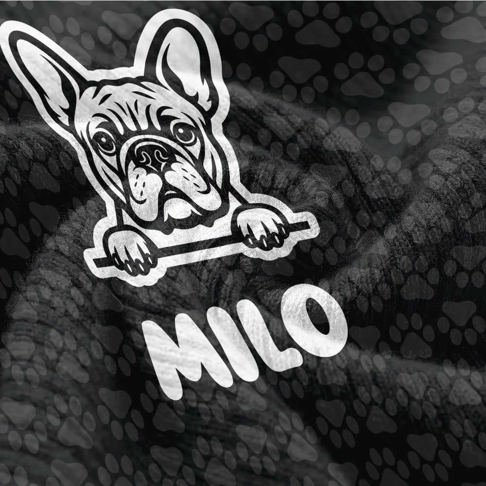 French Bulldog Ollie Personalized Wool Sweater For Frenchies Warm Dog Outfit