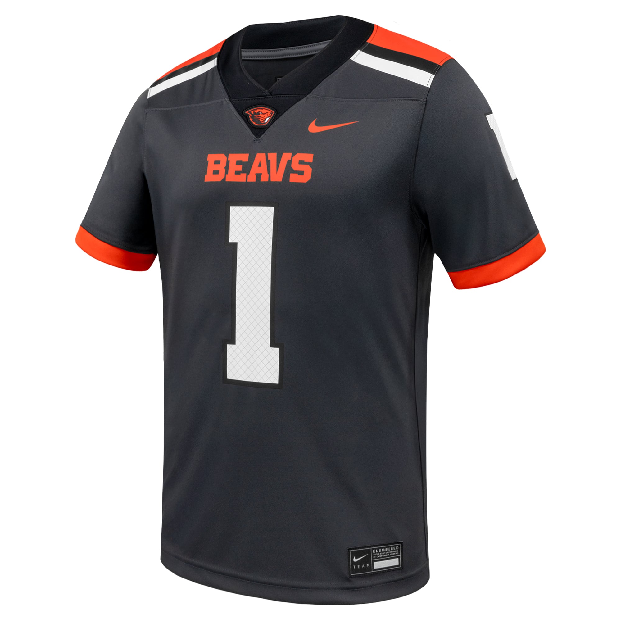 #1 Oregon State Beavers Nike Game Football Jersey - Anthracite