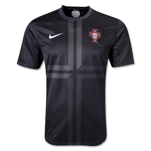 Genuine 2013 Portugal Away Black Shirt - Official Replica 4676