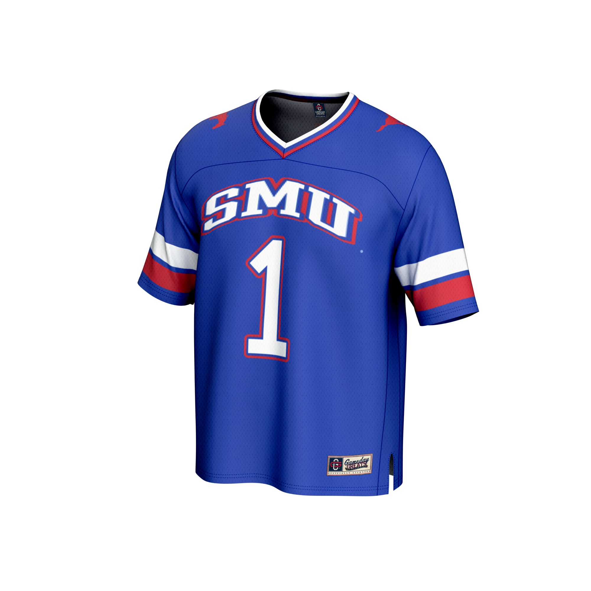 Youth #1 Royal SMU Mustangs Collegiate Football Fashion Jersey