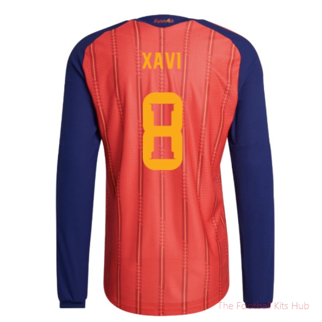 2026-2027 Spain Authentic Long Sleeve Home Shirt (Xavi 8)