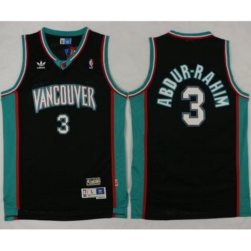 Memphis Grizzlies #3 Shareef Abdur-Rahim Black Throwback Stitched NBA Jersey Mens