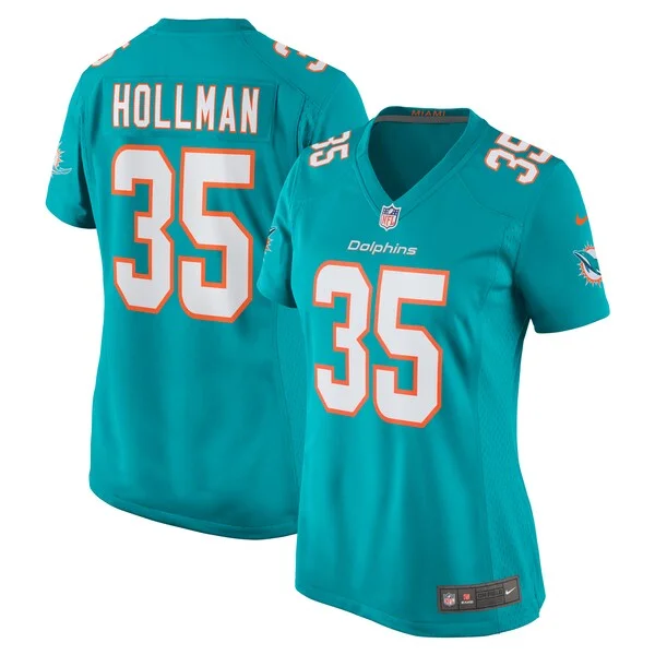 None Hollman Miami Game Jersey - Aqua | NFL Player Jersey | NFL Footba
