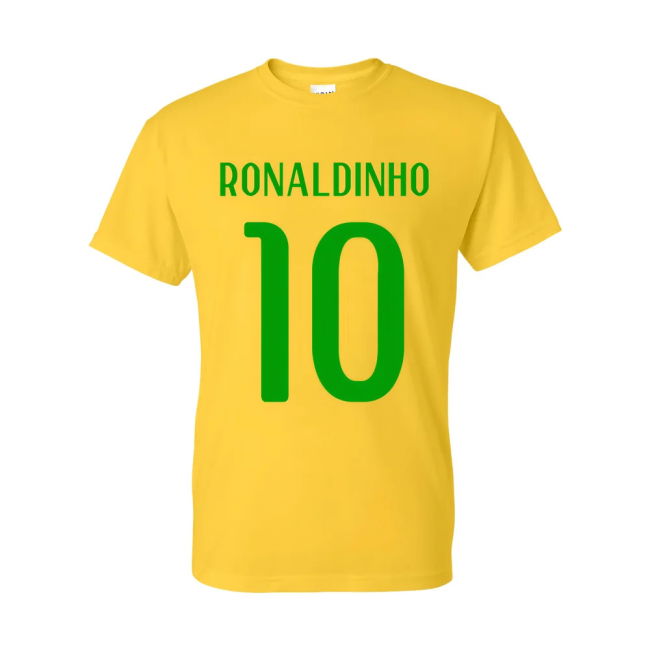 Kit Ronaldinho Brazil Hero T-Shirt (Yellow) Replica Player