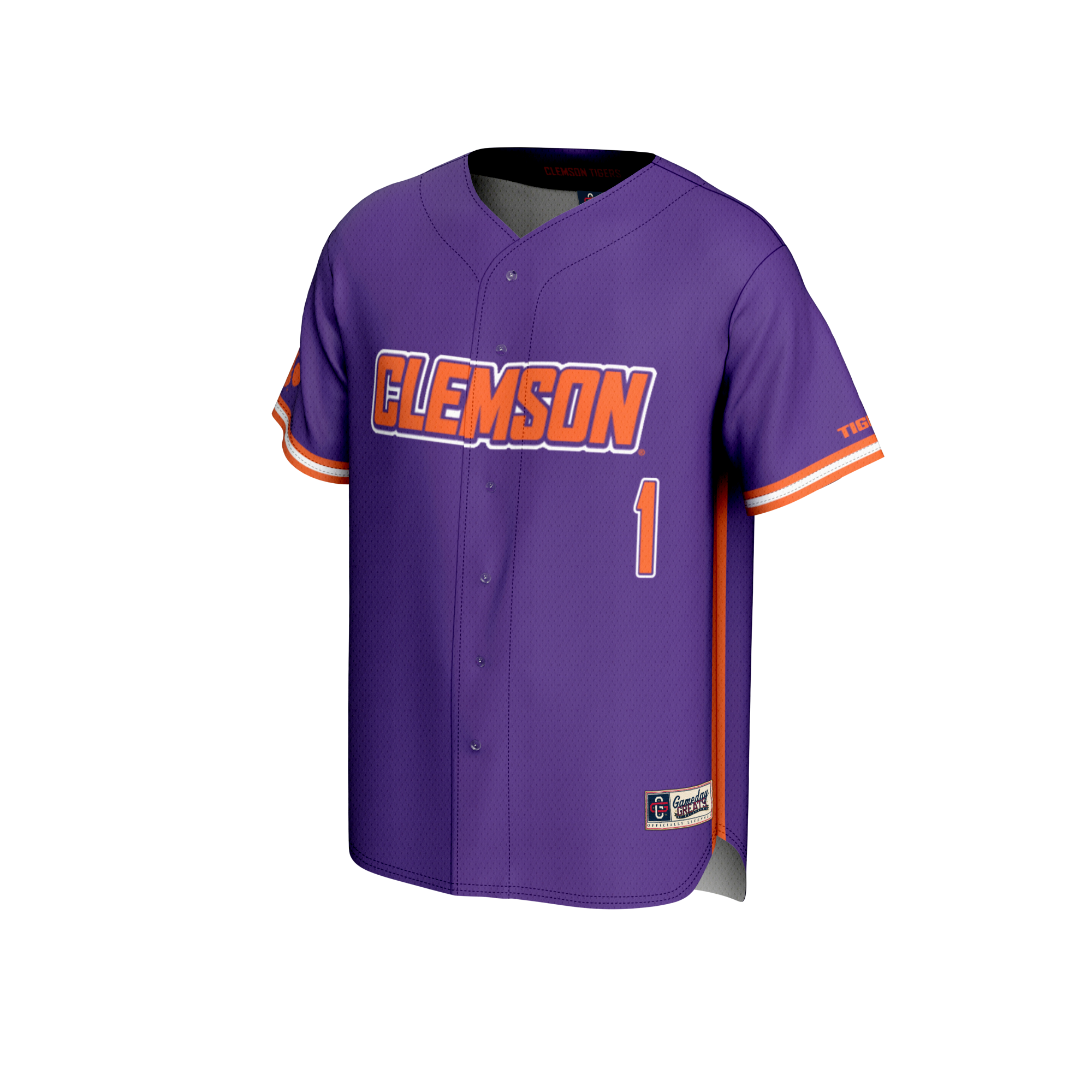 [DDG] Clemson Tigers GameDay Greats Unisex Lightweight Baseball Fashion Jersey - Purple