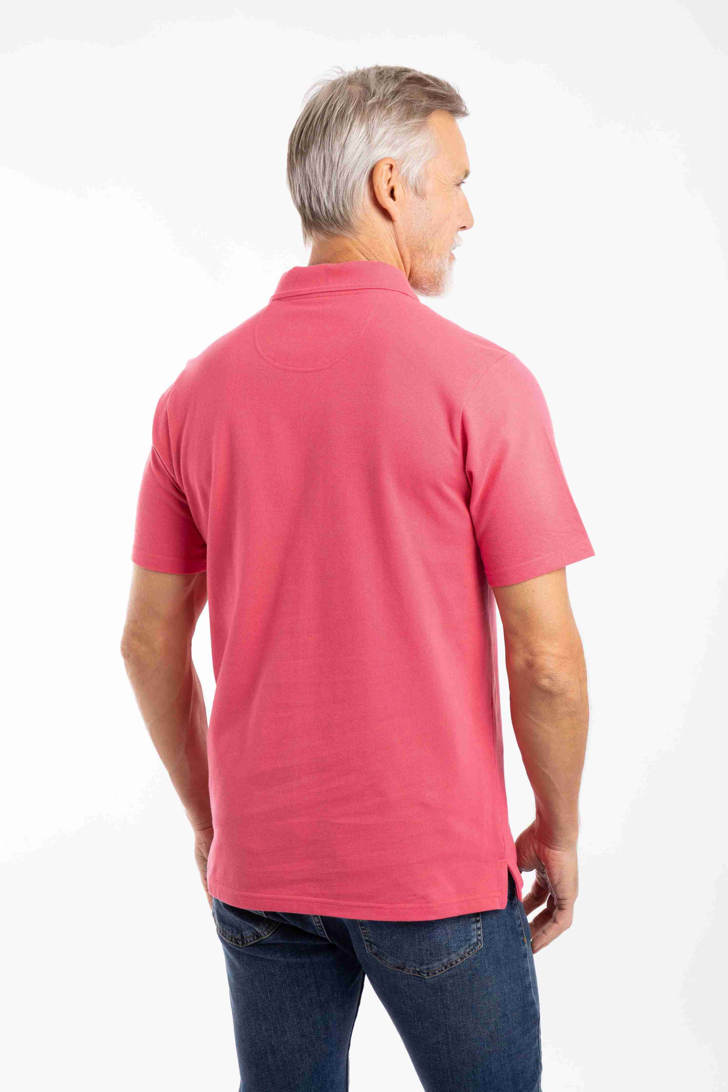 Giles Pique Polo Shirt Dark Pink