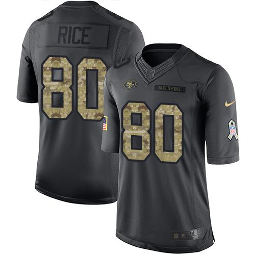 NFL SF 49ers #80 Jerry Rice Black Limited Jersey - High Quality