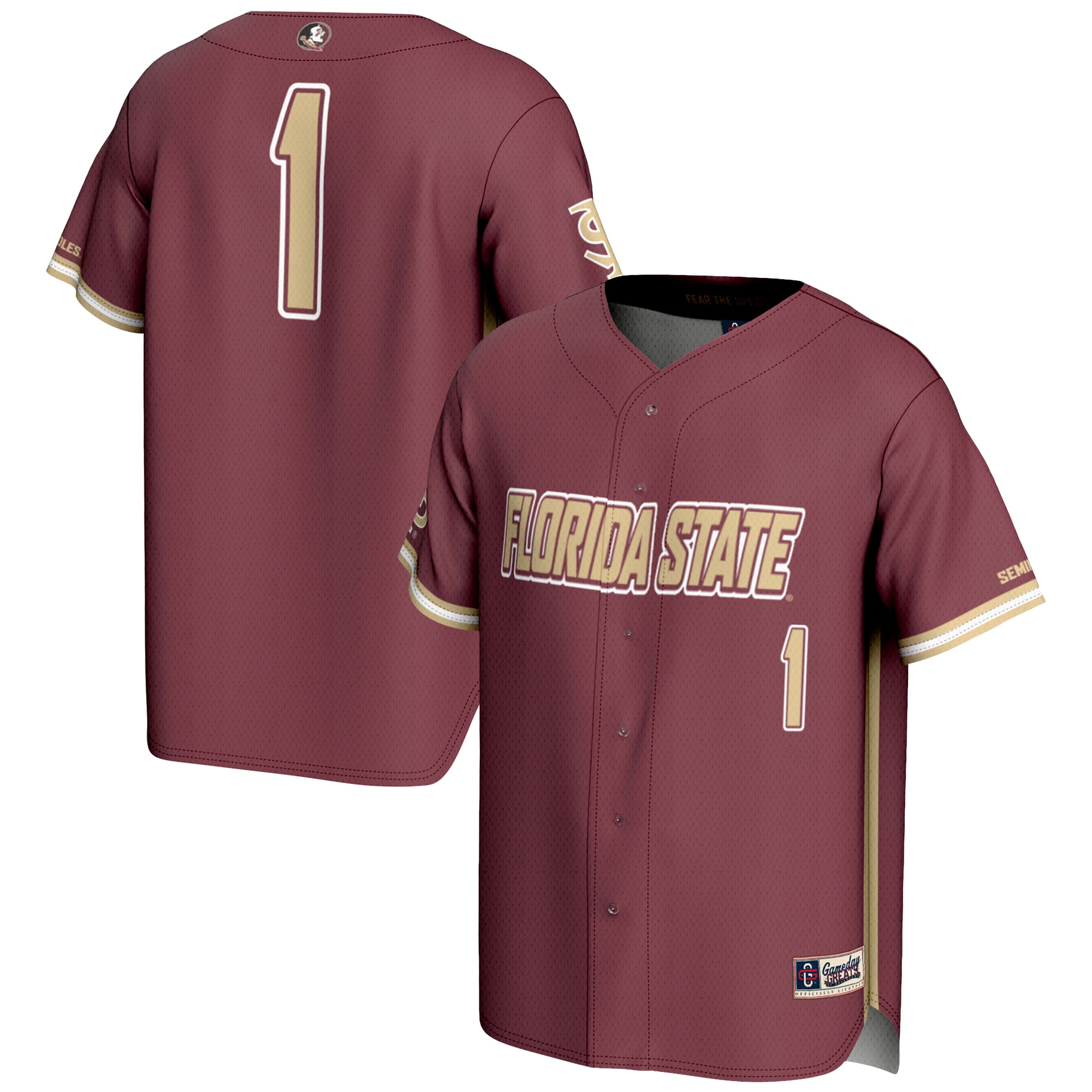 [NJP] Florida State Seminoles GameDay Greats Youth Lightweight Baseball Jersey - Garnet
