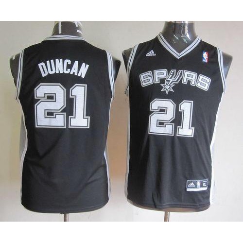 San Antonio Spurs #21 Tim Duncan Black Youth Stitched NBA Jersey Youth