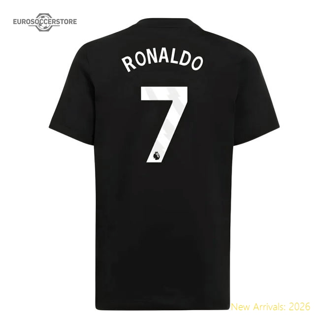 Official 2025-2026 Man Utd Eu Training Tee (black) (ronaldo 7)