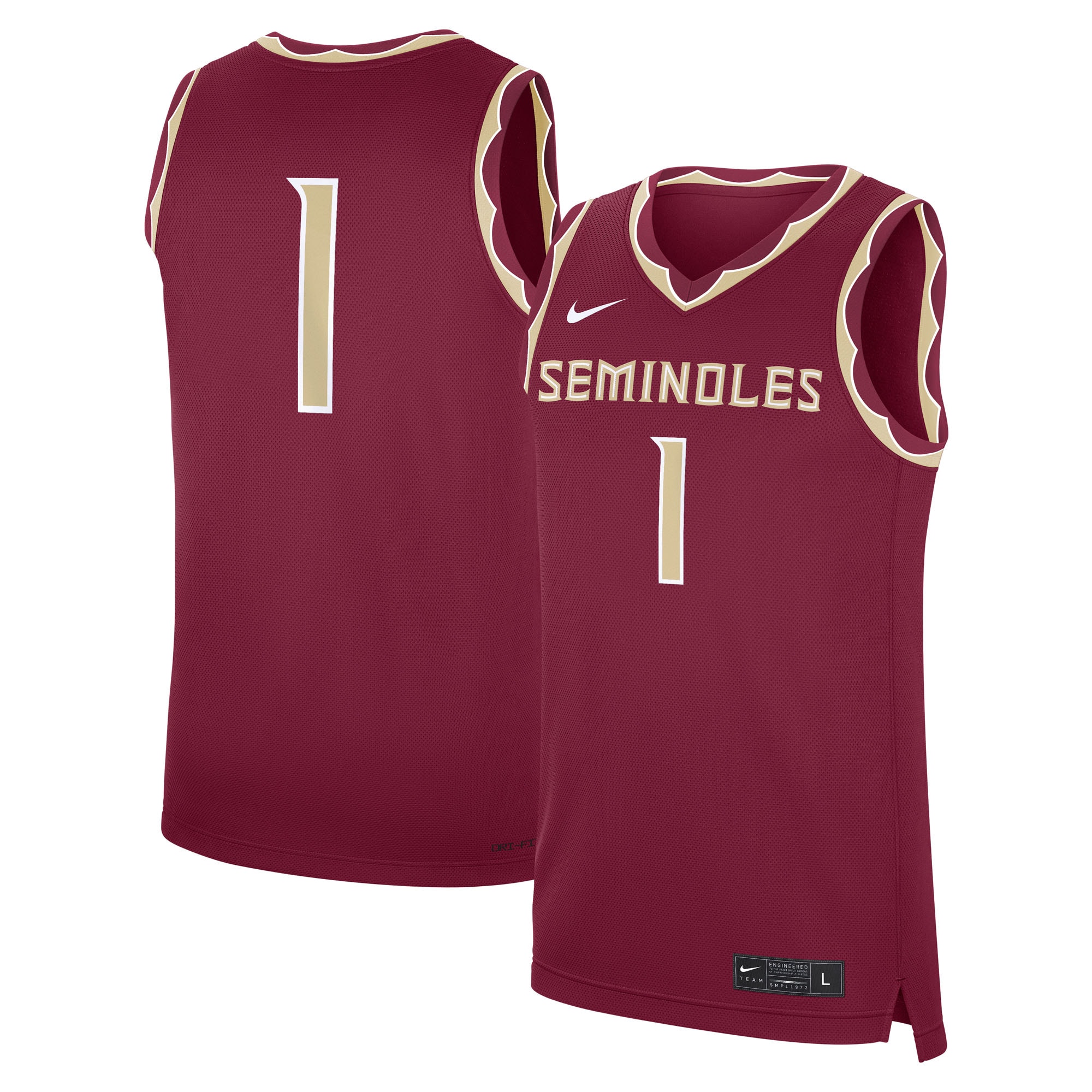 [NJP] Women's Florida State Seminoles Road Replica Jersey - Garnet