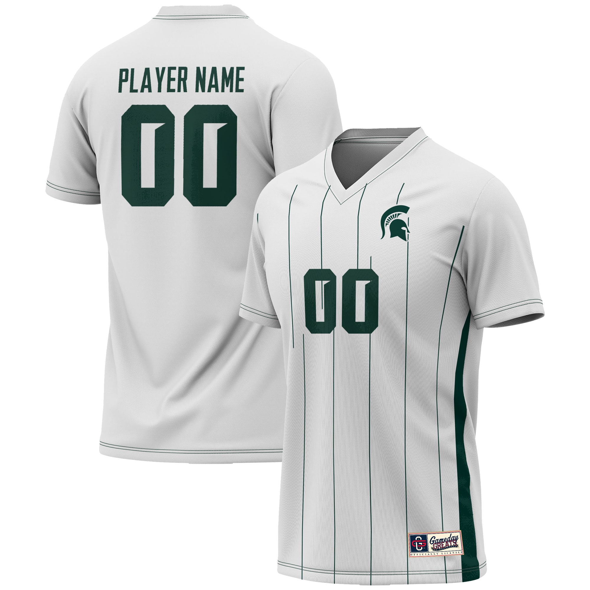 [LK] Michigan State Spartans GameDay Greats Unisex NIL Pick-A-Player Lightweight Women's Soccer Jersey - White