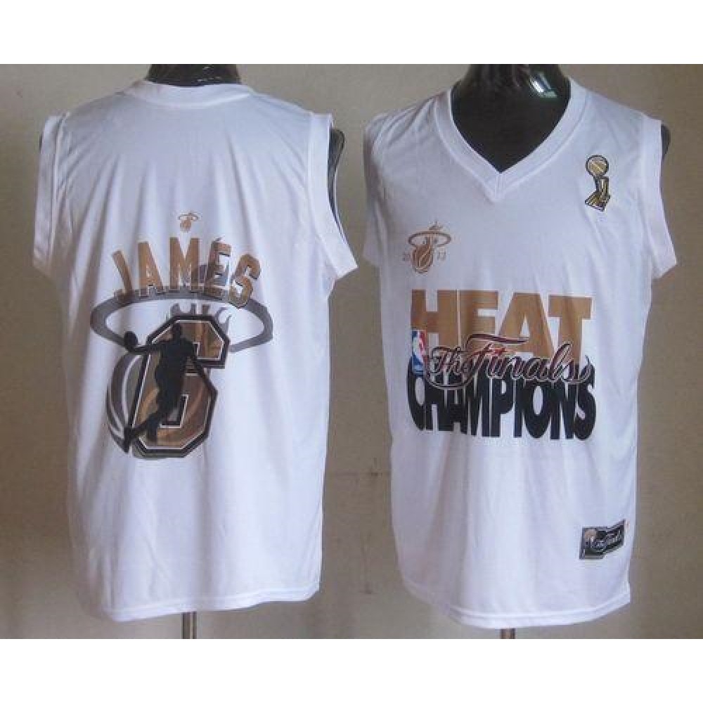 Heat #6 LeBron James White 2013 NBA Finals Champions Stitched NBA Jersey