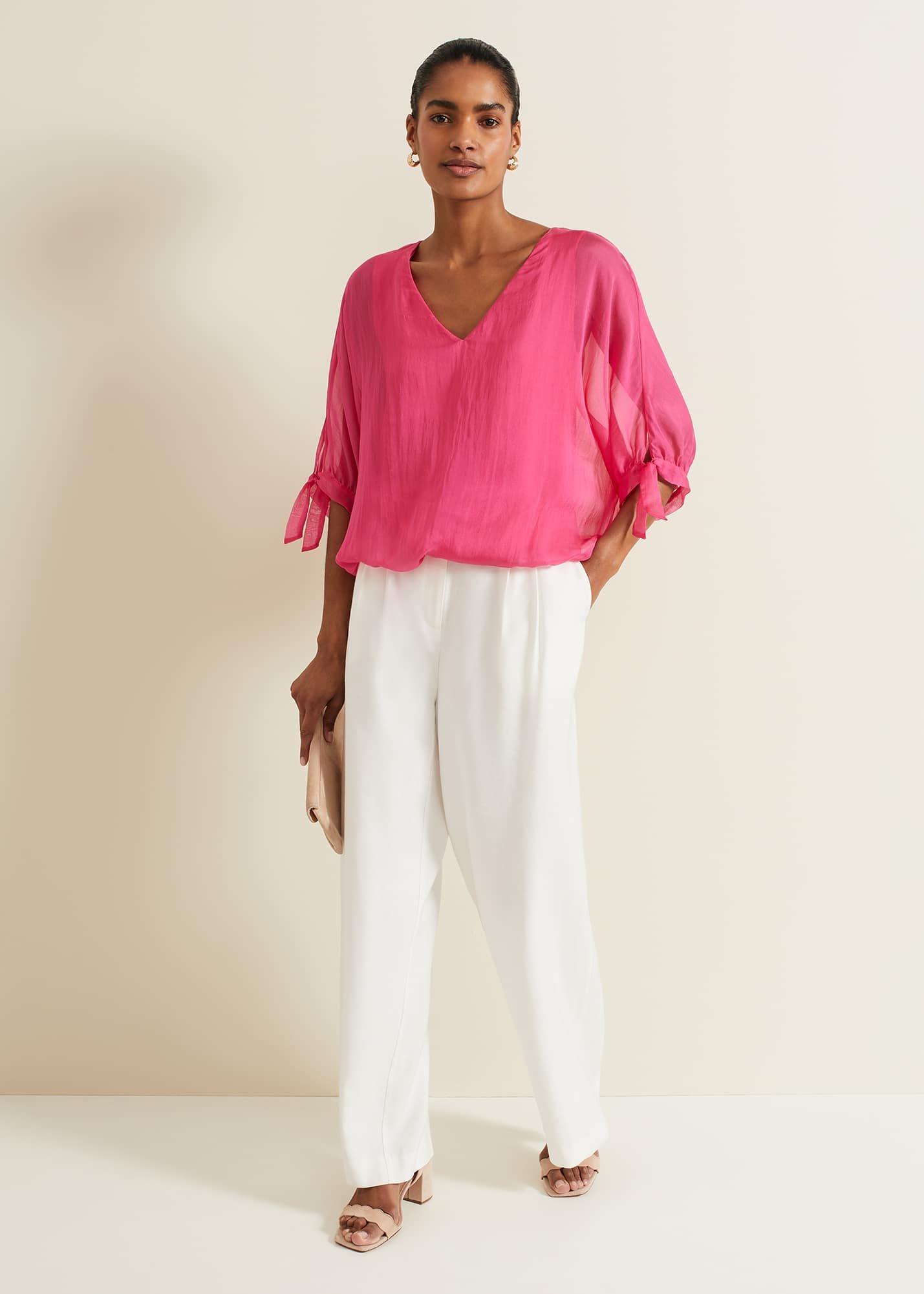 Madison Pink Silk Blouse