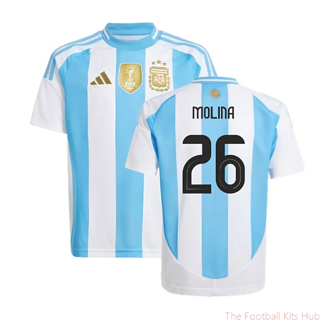 [LK] 2024/25 Argentina Home Shirt (Kids) (MOLINA 26)