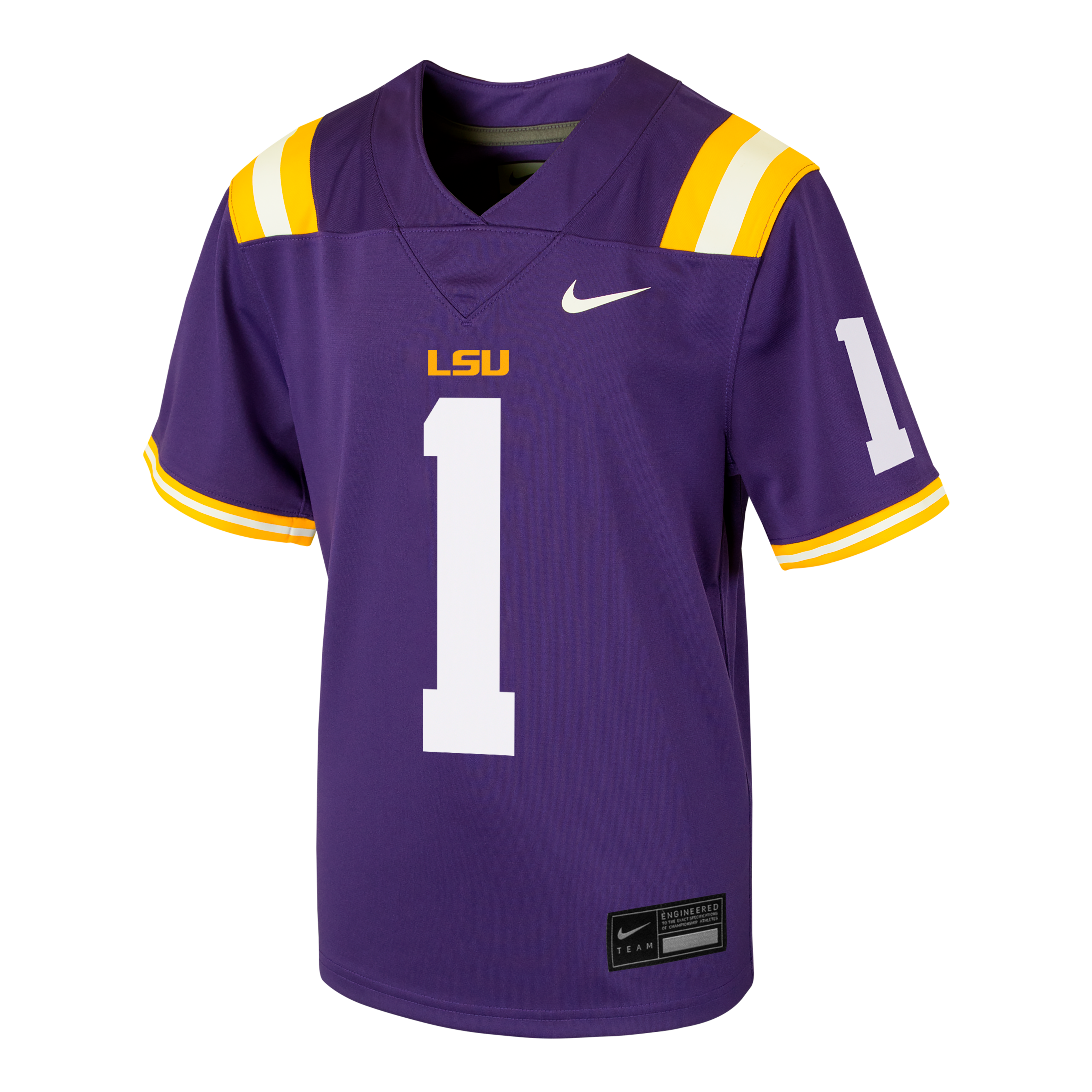 Youth #1 Purple LSU Tigers Team Football Jersey
