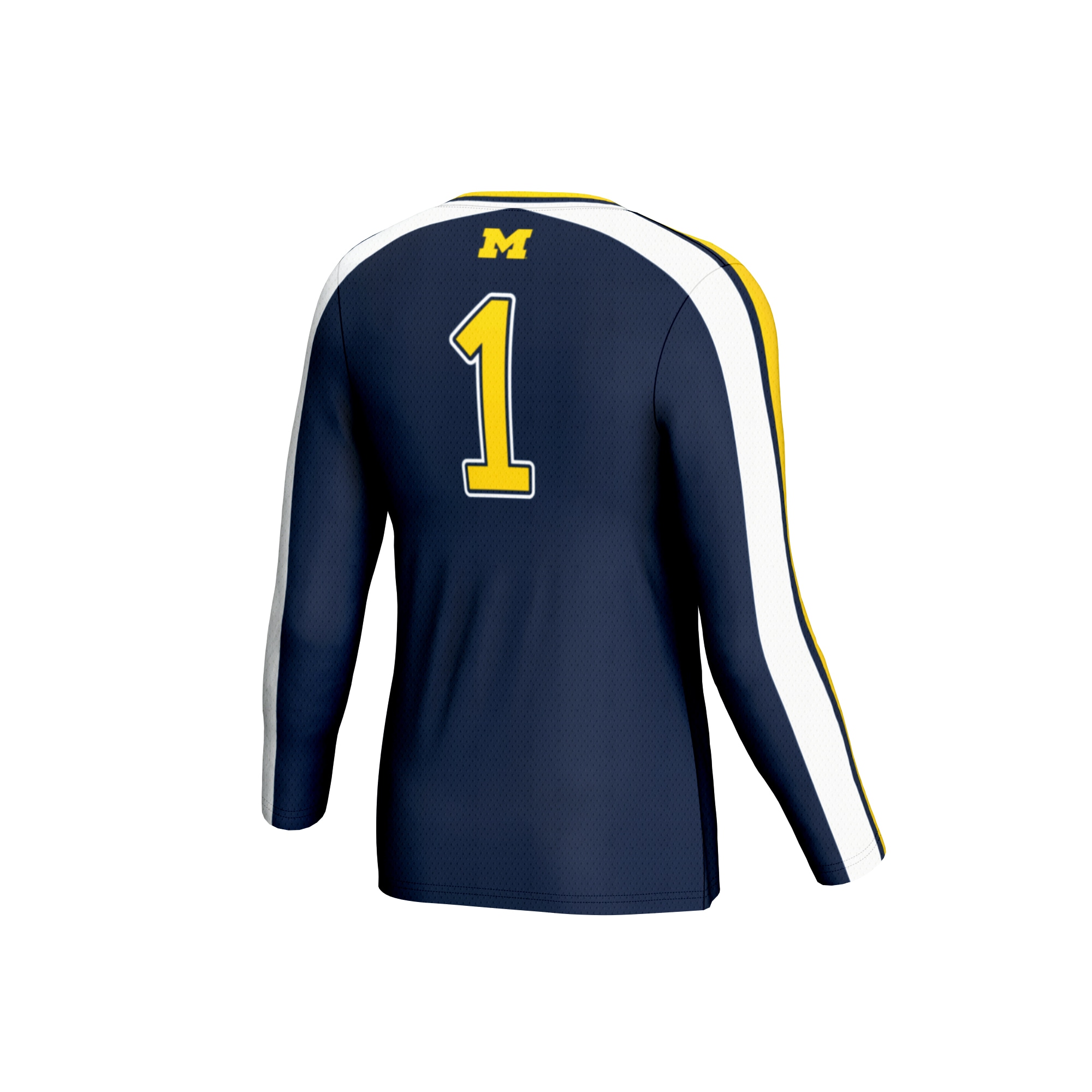 [NJP] Michigan Wolverines GameDay Greats Unisex #1 Lightweight Volleyball Fashion Jersey - Navy