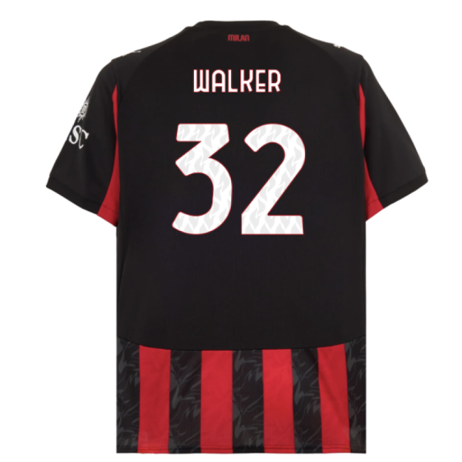 Match Quality Acm Ac Milan Home Shirt Walker #32 Updated Design Au...