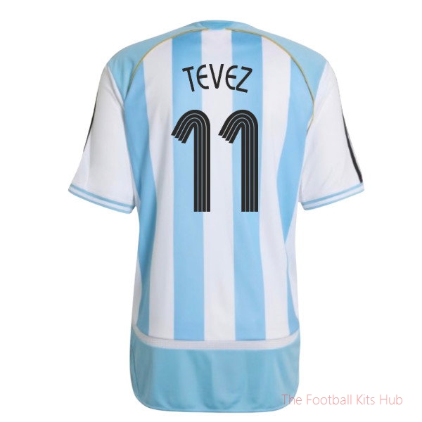 Argentina Home Shirt Tevez #11 2006 International Football Kit