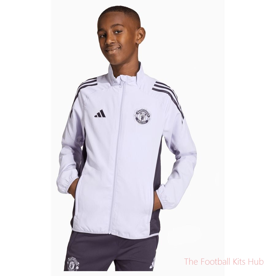 Manchester United Training Jacket Presentation Tiro 25 - Purple Tint/Aurora Black Kids
