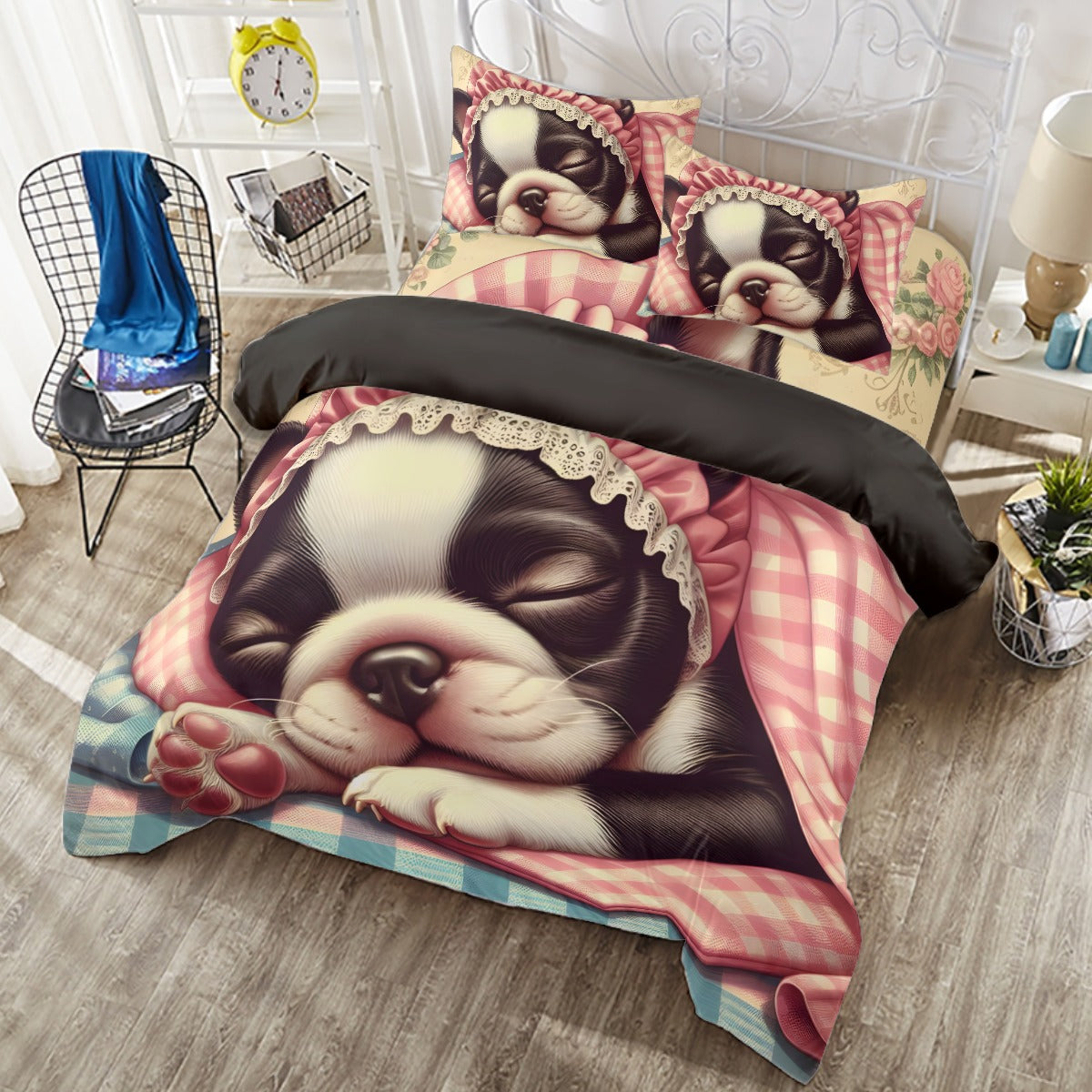 Hugo - Warm Duvet Cover Set For Boston Terrier Lovers Paw Protection