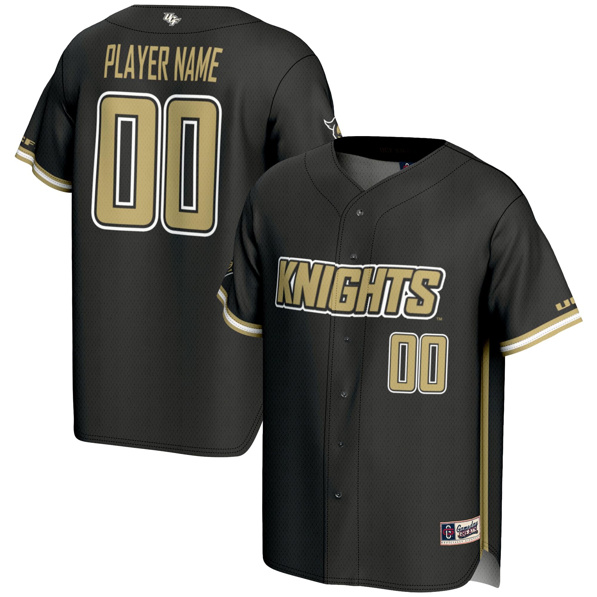[NJP] UCF Knights GameDay Greats NIL Pick-A-Player Lightweight Baseball Jersey - Black