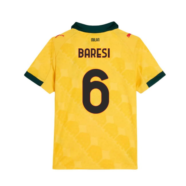 2025-2026 ACM Third Shirt (Kids) (Baresi 6) Moisture Wicking