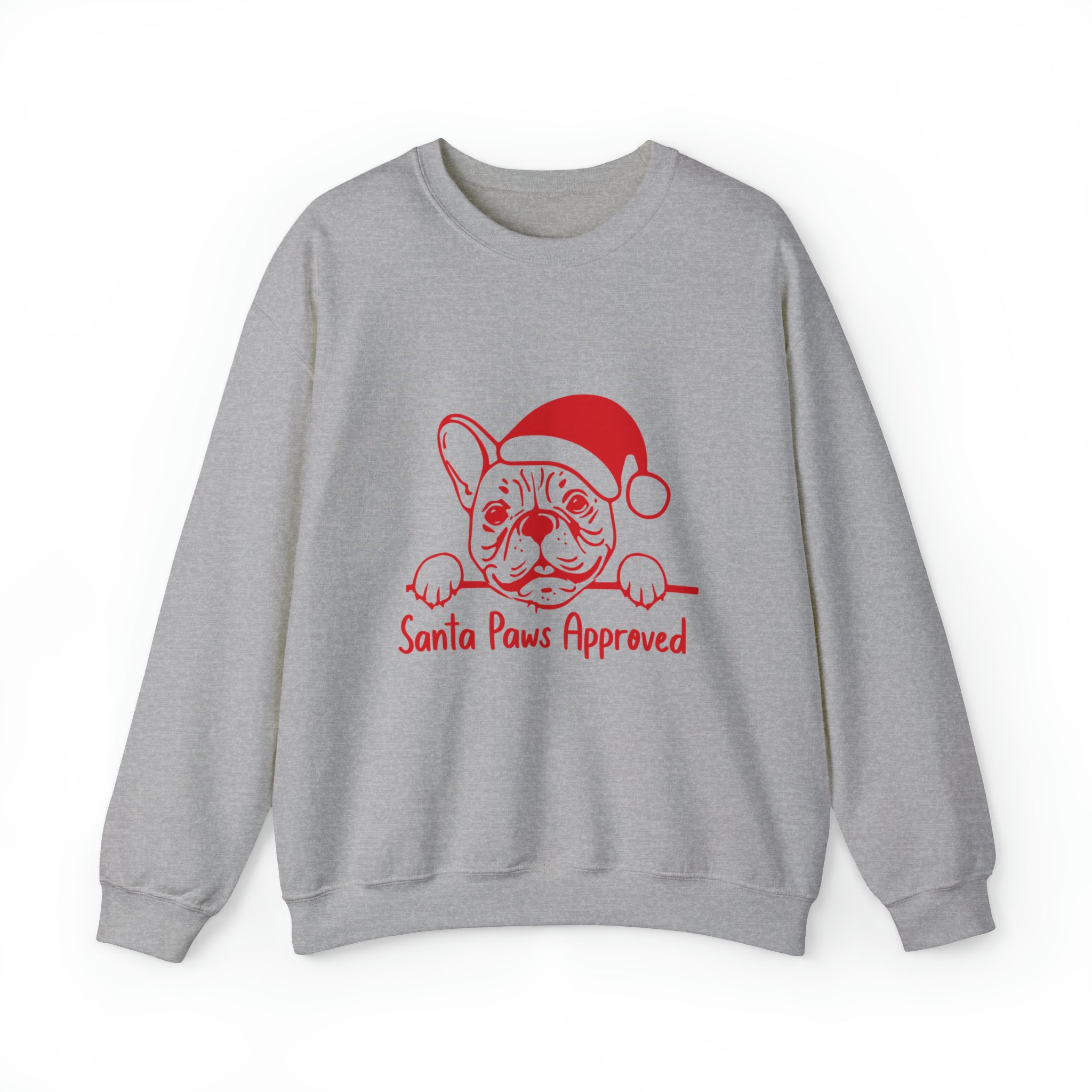 French Bulldog Santa Paws Sweater Unisex Sweatshirt Durable Dog Item
