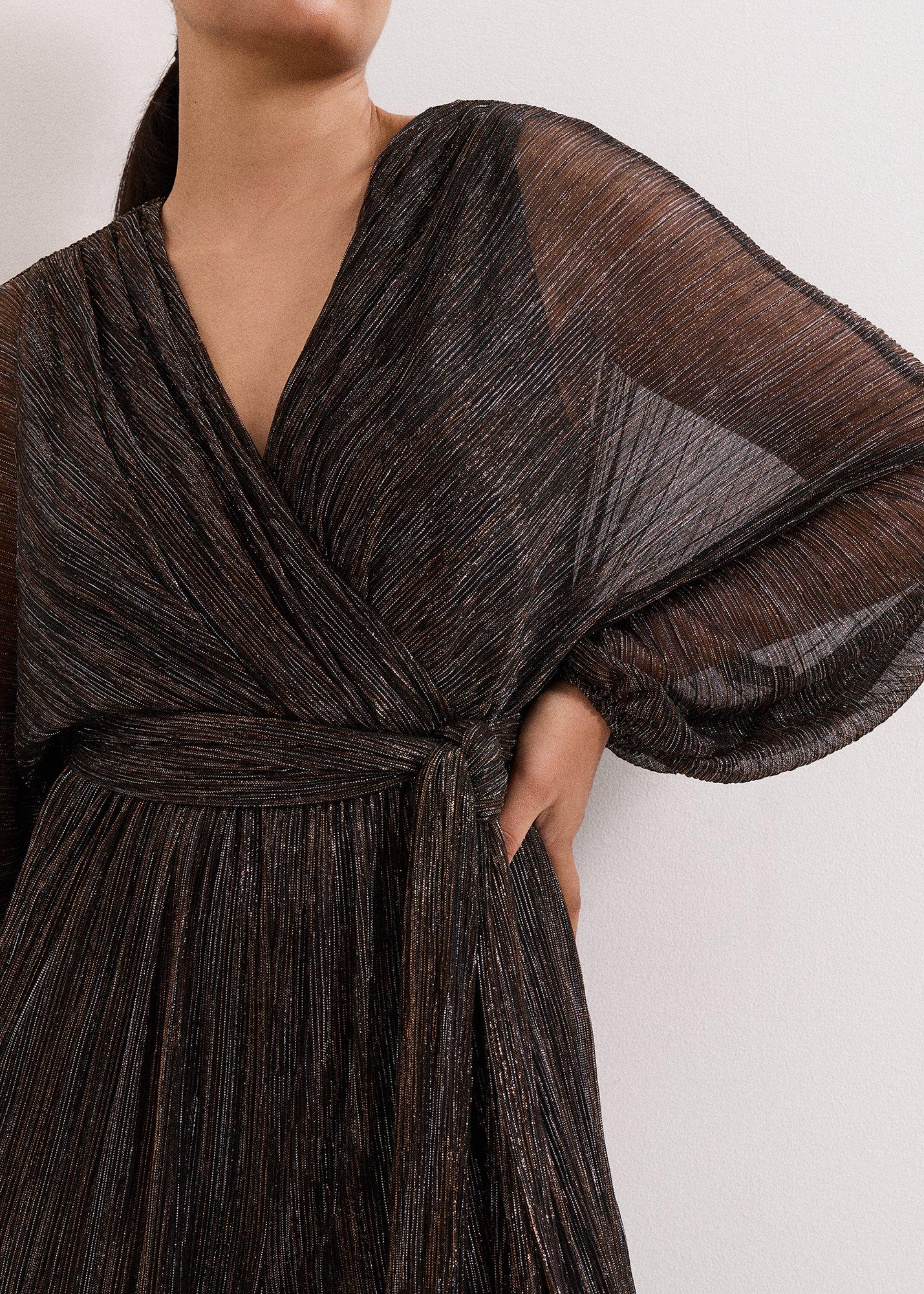 Petite Rachel Plisse Metallic Jumpsuit