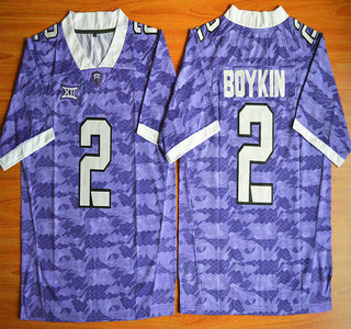 Men's None Purple 2015 comfortable Trevone Boykin #2 game jersey