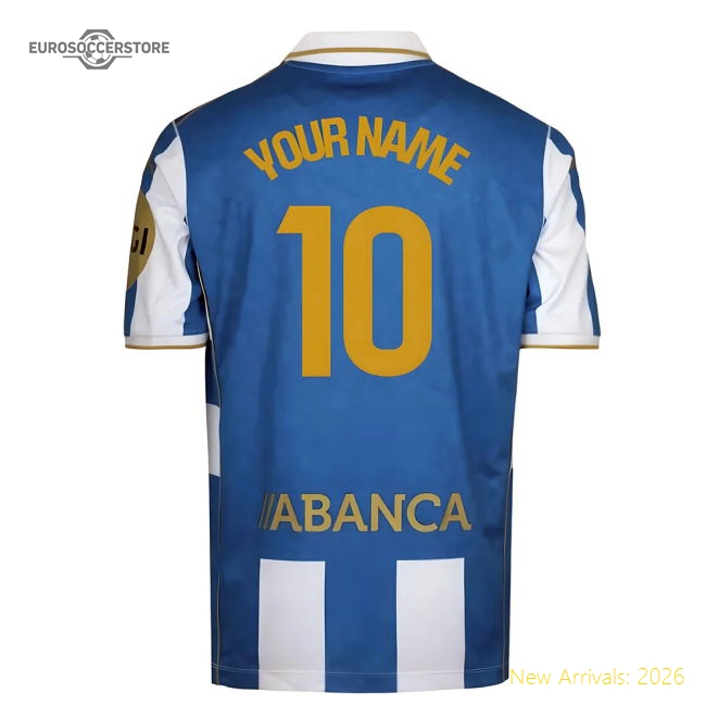 Genuine 2025-2026 Deportivo La Coruna Home Shirt (Your Name)