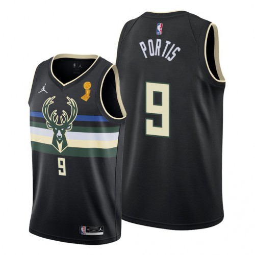 Milwaukee Milwaukee Bucks #9 Bobby Portis Womens 2021 NBA Finals Champions Swingman Statement Edition Jersey Black Womens