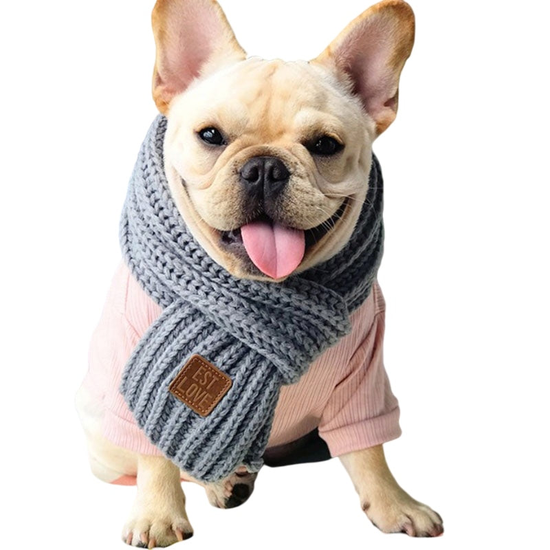 Trendy High-Quality Winter Scarf For French Bulldog for Casual Outings