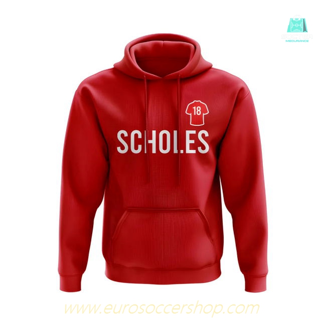 Paul Scholes Man United Number Hoody (Red)